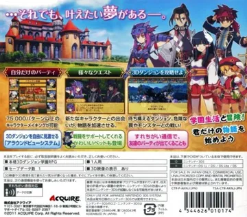 Ken to Mahou to Gakuen Mono. 3D (Japan) box cover back